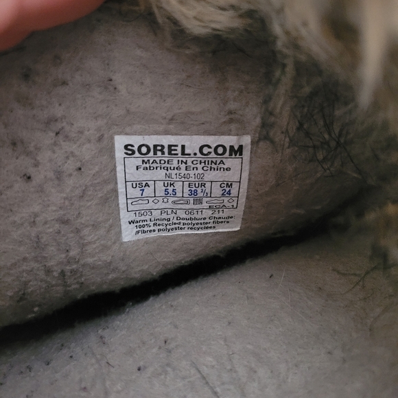 Sorel Joan of Arctic‎ Boots Waterproof Navy Tan Size 7 - Picture 5 of 5